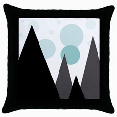 Geometric landscape Throw Pillow Case (Black)