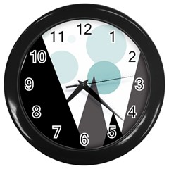 Geometric landscape Wall Clock (Black)