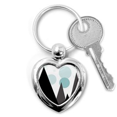 Geometric landscape Key Chains (Heart) 