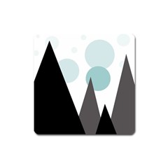 Geometric landscape Square Magnet