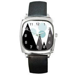 Geometric landscape Square Metal Watch