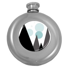 Geometric landscape Round Hip Flask (5 oz)