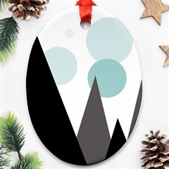 Geometric landscape Oval Ornament (Two Sides)