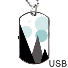 Geometric landscape Dog Tag USB Flash (Two Sides)