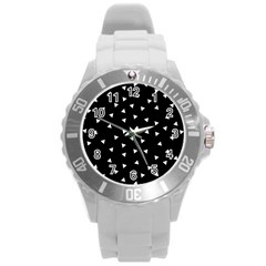 Geometric Pattern Round Plastic Sport Watch (l)