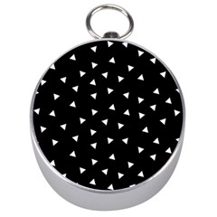 Geometric Pattern Silver Compasses