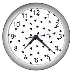 Geometric Pattern Wall Clock (Silver)