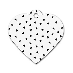 Geometric Pattern Dog Tag Heart (One Side)