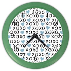 Xo Valentines Day Pattern Color Wall Clock by Valentinaart