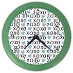 XO Valentines day pattern Color Wall Clock Front