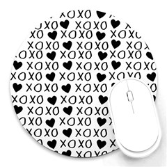 Xo Valentines Day Pattern Round Mousepads by Valentinaart