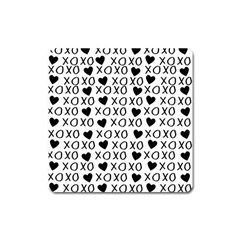 Xo Valentines Day Pattern Square Magnet by Valentinaart