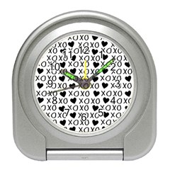 Xo Valentines Day Pattern Travel Alarm Clock by Valentinaart