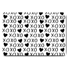 Xo Valentines Day Pattern Large Doormat  by Valentinaart