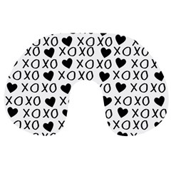 Xo Valentines Day Pattern Travel Neck Pillows by Valentinaart