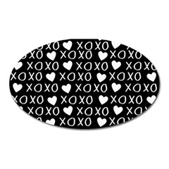 Xo Valentines Day Pattern Oval Magnet by Valentinaart