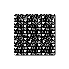 Xo Valentines Day Pattern Square Magnet by Valentinaart