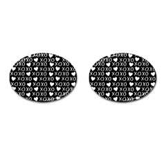 Xo Valentines Day Pattern Cufflinks (oval)