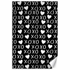 Xo Valentines Day Pattern Canvas 24  X 36  by Valentinaart