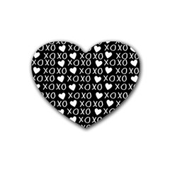 Xo Valentines Day Pattern Rubber Coaster (heart)  by Valentinaart