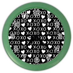 Xo Valentines Day Pattern Color Wall Clock by Valentinaart