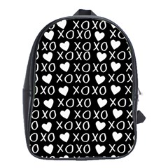 Xo Valentines Day Pattern School Bag (xl) by Valentinaart