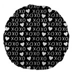 XO Valentines day pattern Large 18  Premium Flano Round Cushions Back