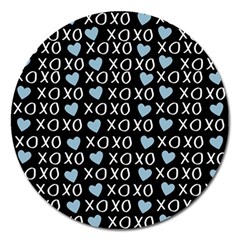 XO Valentines day pattern Magnet 5  (Round)