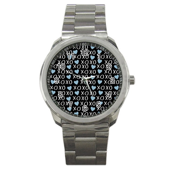 XO Valentines day pattern Sport Metal Watch