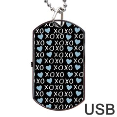 XO Valentines day pattern Dog Tag USB Flash (Two Sides)