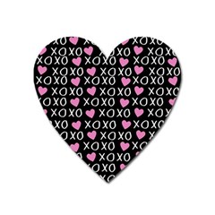 Xo Valentines Day Pattern Heart Magnet by Valentinaart