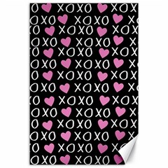 Xo Valentines Day Pattern Canvas 24  X 36  by Valentinaart