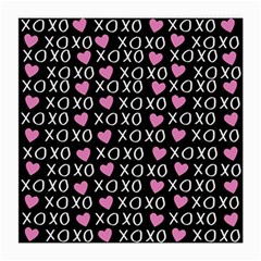 Xo Valentines Day Pattern Medium Glasses Cloth by Valentinaart