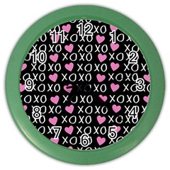 Xo Valentines Day Pattern Color Wall Clock by Valentinaart