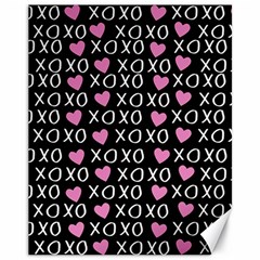 Xo Valentines Day Pattern Canvas 11  X 14  by Valentinaart