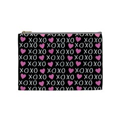 Xo Valentines Day Pattern Cosmetic Bag (medium) by Valentinaart