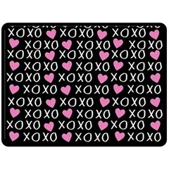 Xo Valentines Day Pattern Fleece Blanket (large)  by Valentinaart