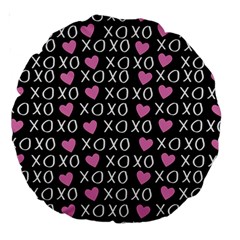 Xo Valentines Day Pattern Large 18  Premium Round Cushions by Valentinaart