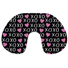 Xo Valentines Day Pattern Travel Neck Pillows by Valentinaart