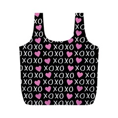 Xo Valentines Day Pattern Full Print Recycle Bag (m) by Valentinaart