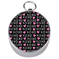 Xo Valentines Day Pattern Silver Compasses by Valentinaart