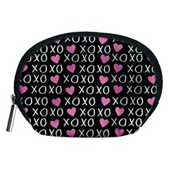 Xo Valentines Day Pattern Accessory Pouch (medium) by Valentinaart