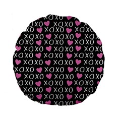 Xo Valentines Day Pattern Standard 15  Premium Flano Round Cushions by Valentinaart