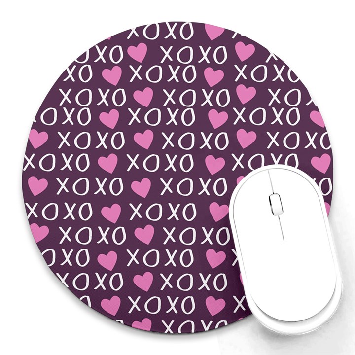 XO Valentines day pattern Round Mousepads