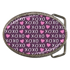 Xo Valentines Day Pattern Belt Buckles by Valentinaart