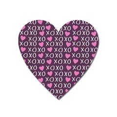 Xo Valentines Day Pattern Heart Magnet by Valentinaart