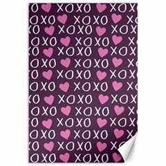 Xo Valentines Day Pattern Canvas 12  X 18  by Valentinaart