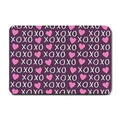 Xo Valentines Day Pattern Small Doormat  by Valentinaart