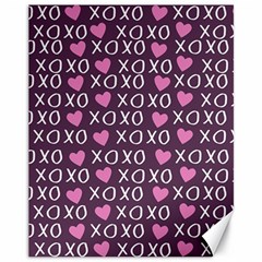 Xo Valentines Day Pattern Canvas 11  X 14  by Valentinaart