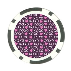 Xo Valentines Day Pattern Poker Chip Card Guard (10 Pack) by Valentinaart